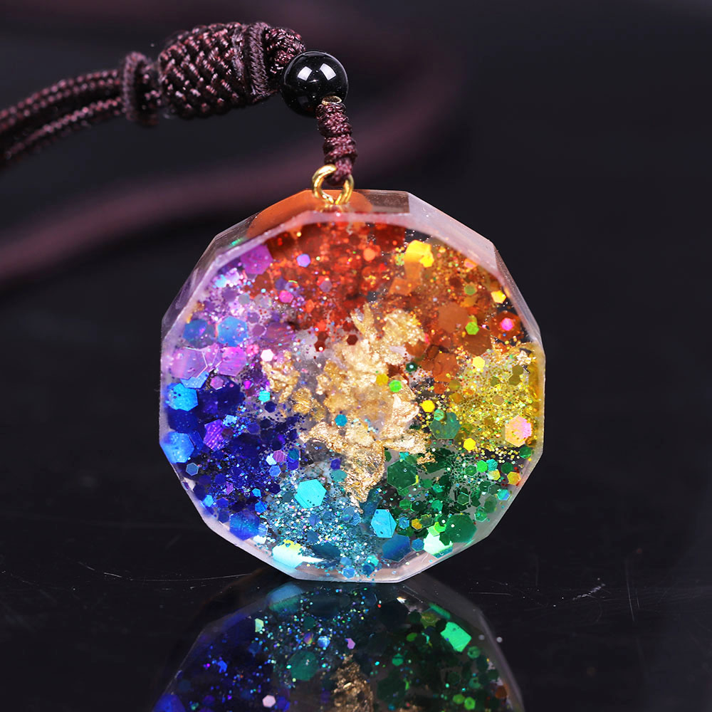 New Fashion Charms Orgonite Pendant Sri Yantra Pendant Sacred Geometry Chakra Energy Necklace Meditation Jewelry Gifts for Women Bijoux Accessories