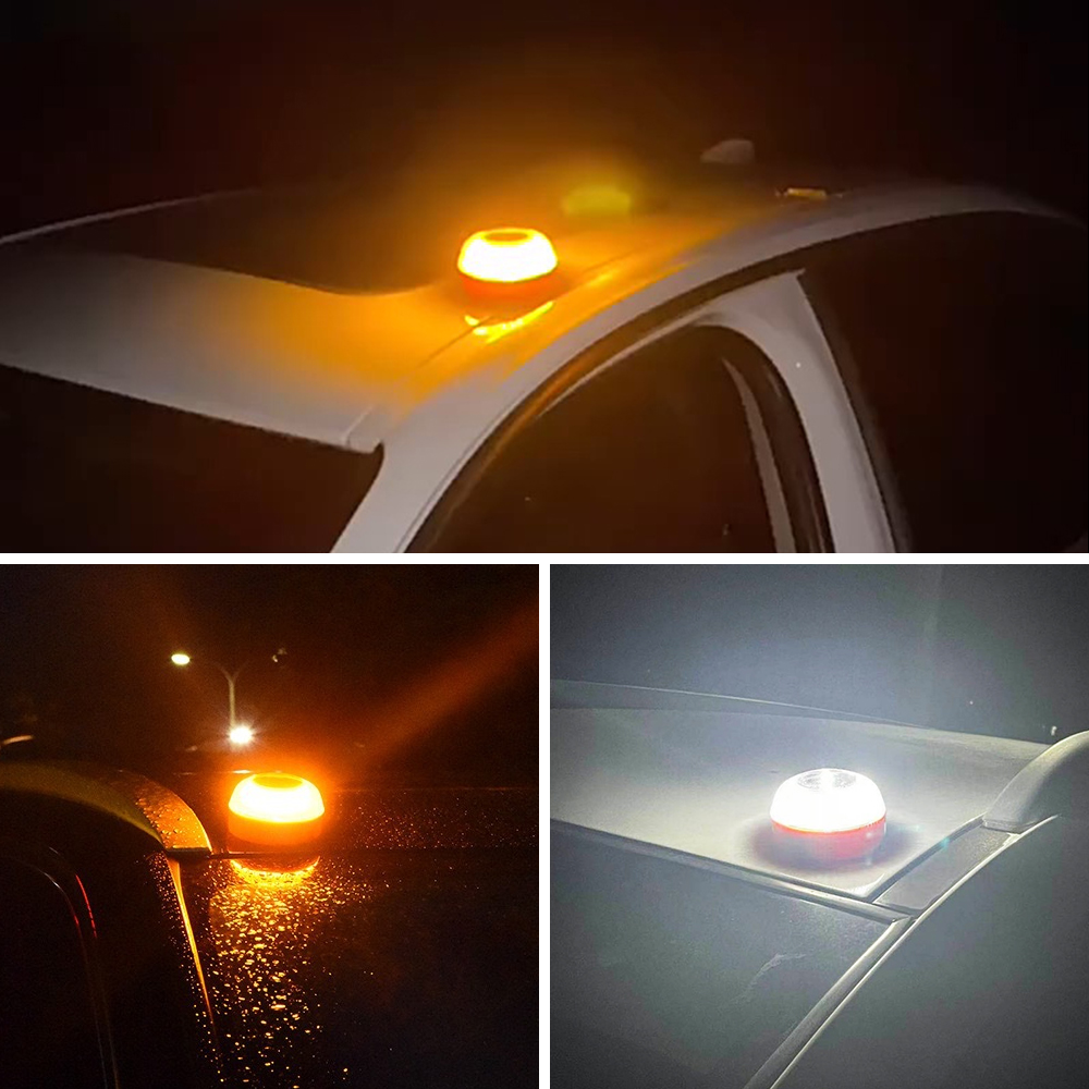 Led Car Emergency Light V16 Homologated Dgt Approved Beacon Rechargeable Magnetic Induction Strobe Lights Yellow White Colors