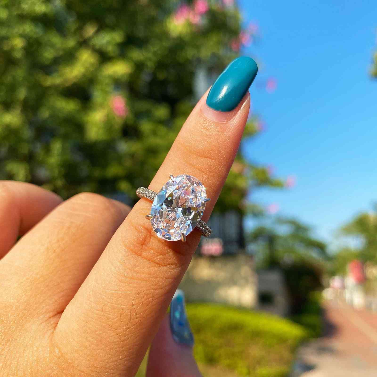 Classic Personalized Proposal Engagement Simulation Diamond Ring Female Non Fading S925 Sterling Silver Fashion