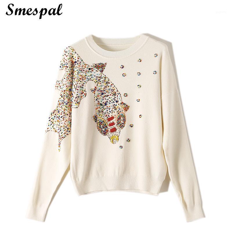 Women's Sweaters Women Autumn Winter Knit Sweater With Colourful Beading Lady Luxurious Pullovers In Rhinestones, White
Women's Sweaters Women Autumn Winter Knit Sweater With Colourful Beading Lady Luxurious Pullovers In Rhinestones, White