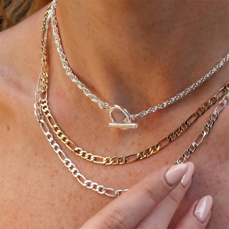 Pendant Necklaces Hip Hop Simplicity Multi-layer One Word Buckle Necklace For Women Punk Exaggerate Clavicle Chain Jewelry Gifts
Pendant Necklaces Hip Hop Simplicity Multi-layer One Word Buckle Necklace For Women Punk Exaggerate Clavicle Chain Jewelry Gifts