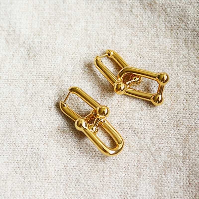 Trendy Stud Earrings Prevent Allergy 925 Sterling Silver for Women Creative U-Shape Fine Jewelry Elegant Party Accessories