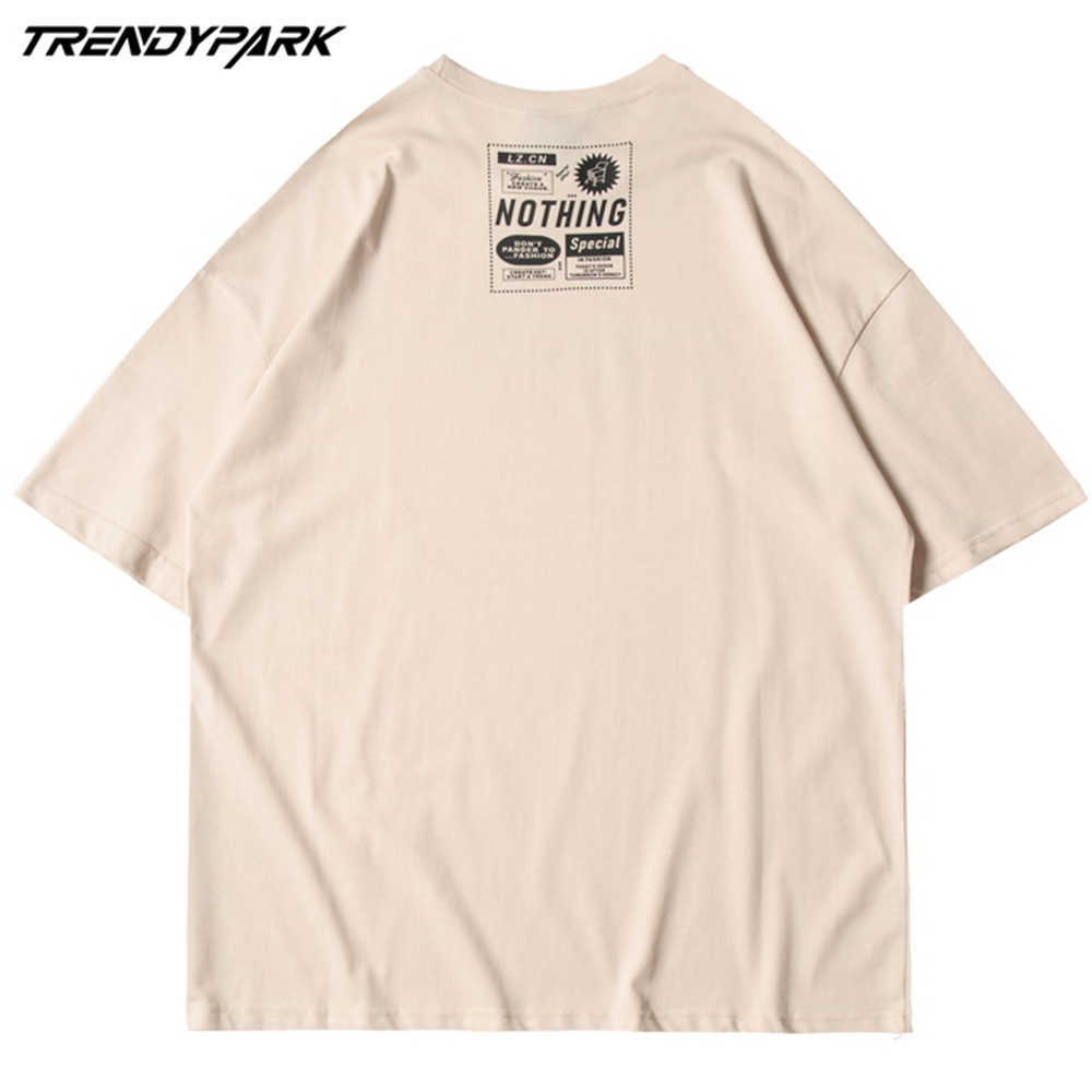 Men's Hip Hop T-Shirt Streetwear Harajuku Popcorn Print T Shirt Cotton Casual Short Sleeve Tshirt Black Shirt Oversized Top Tee 210601