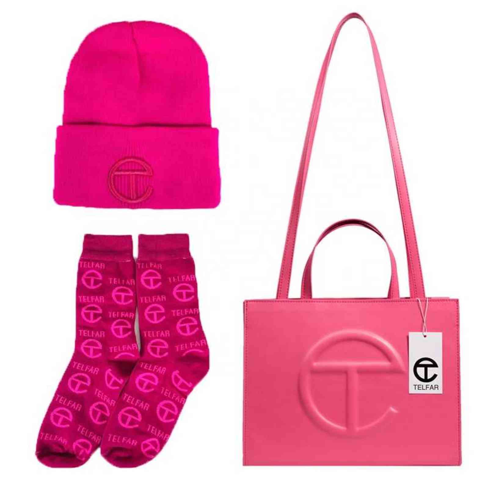 Telfar Purse Women Fashion Large Capacity Shopping Bag Brand Luxury Female 3 Pieces Pu Telfar Tote Handbag With Hat Socks Set, Telfar pink
Telfar Purse Women Fashion Large Capacity Shopping Bag Brand Luxury Female 3 Pieces Pu Telfar Tote Handbag With Hat Socks Set, Telfar pink