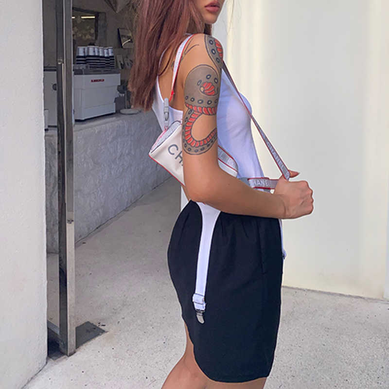 TWOTYLE White Irregular Hem Vest For Women Square Collar Sleeveless Minimalist Solid Slim Tank Tops Female Fashion 210625