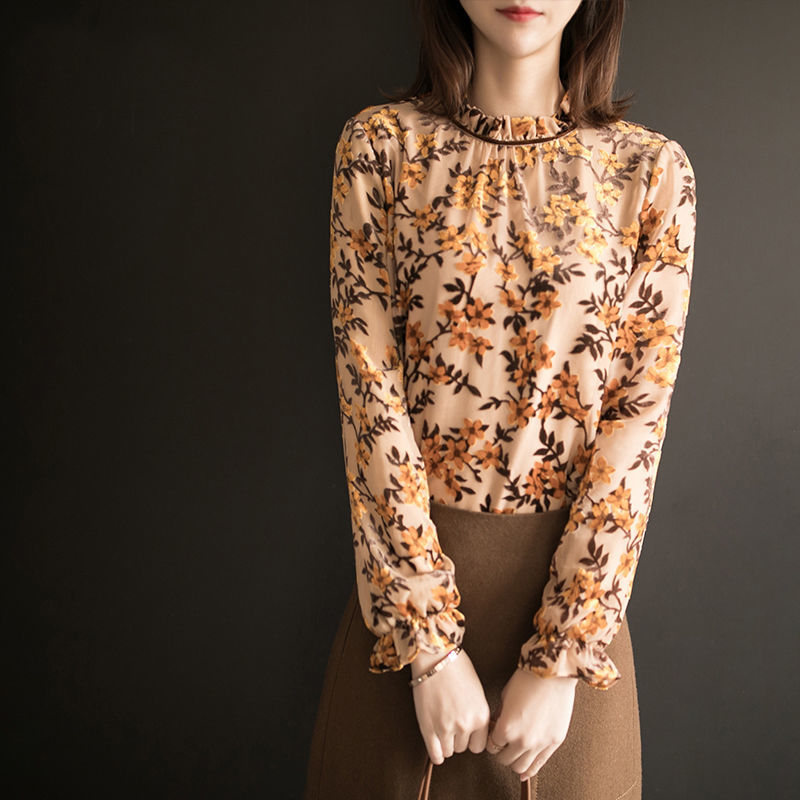 Yeniery New shirt Plush and thickened new women's ear edge blouse in autumn and winter UT032 210225