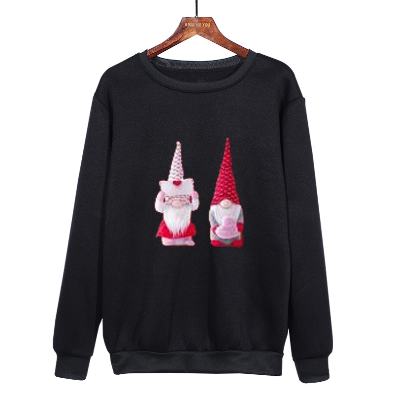 Autumn and winter Plush leisure urban Pullover printed round neck Valentine's Day dwarf pattern sweater, Black
Autumn and winter Plush leisure urban Pullover printed round neck Valentine's Day dwarf pattern sweater, Black