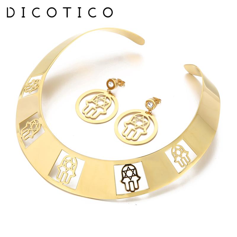 Earrings & Necklace DICOTICO Bohemai Women Bridal Jewelry Sets Stainless Steel Cuff Torques Fashion Necklaces Drop For Choker Mujer, Silver
Earrings & Necklace DICOTICO Bohemai Women Bridal Jewelry Sets Stainless Steel Cuff Torques Fashion Necklaces Drop For Choker Mujer, Silver