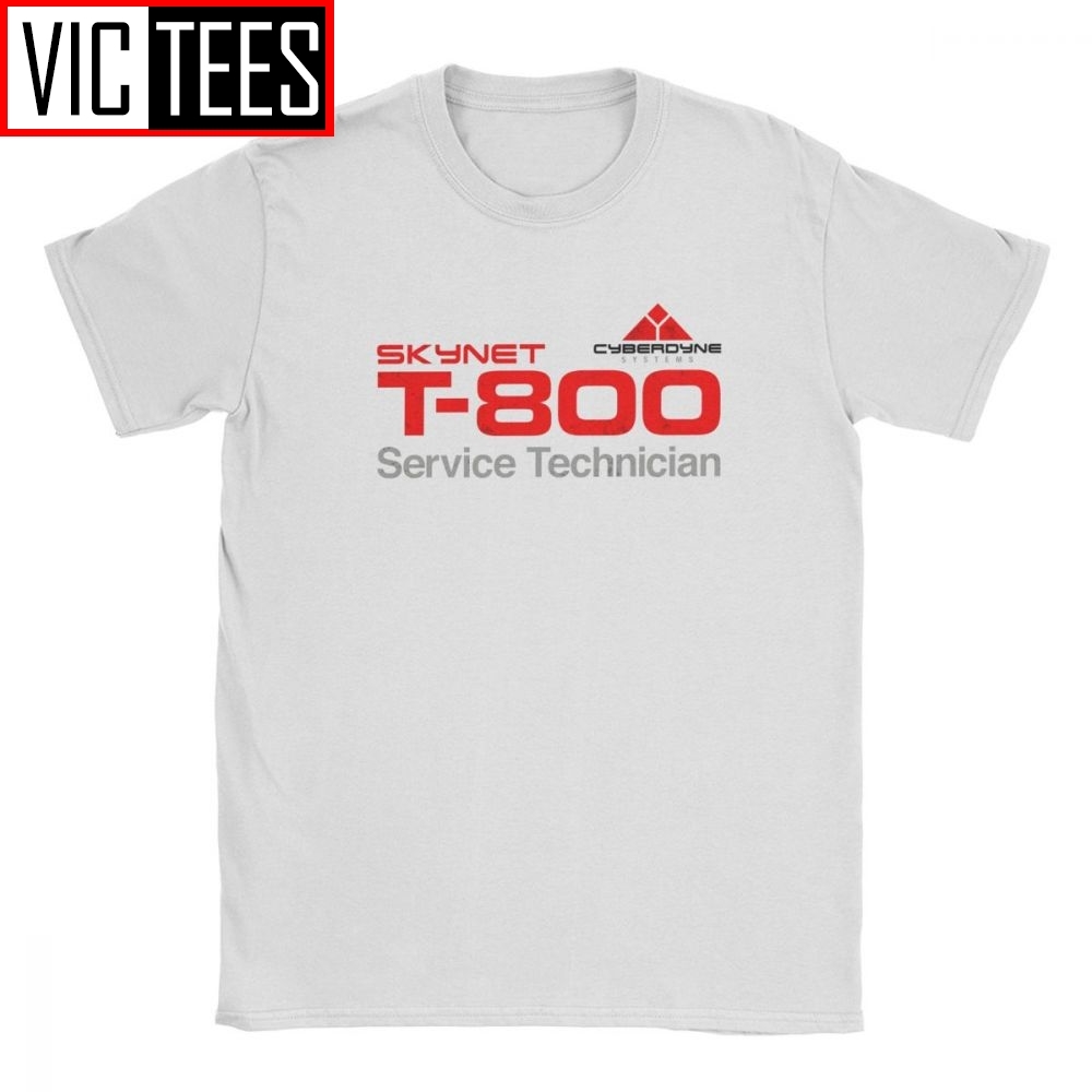 T-800 Technician T Shirt Men Cotton Novelty Tshirt Crewneck Terminator Cyberdyne Cyborg Camisas Hombre Wholesale 210225