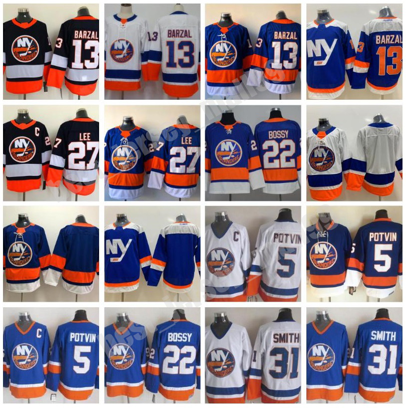 Reverse Retro New York Islanders 13 Mathew Barzal Jerseys Ice Hockey 27 Anders Lee 22 Mike Bossy 31 Billy Smith 5 Denis Potvin Men Blue White, Colour 1
Reverse Retro New York Islanders 13 Mathew Barzal Jerseys Ice Hockey 27 Anders Lee 22 Mike Bossy 31 Billy Smith 5 Denis Potvin Men Blue White, Colour 1