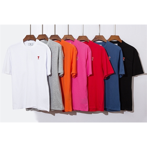 AMI 2021 SS new small love embroidery solid color round neck Pullover fashion brand couple's wear with short sleeve lining C0220, White;black
AMI 2021 SS new small love embroidery solid color round neck Pullover fashion brand couple's wear with short sleeve lining C0220, White;black