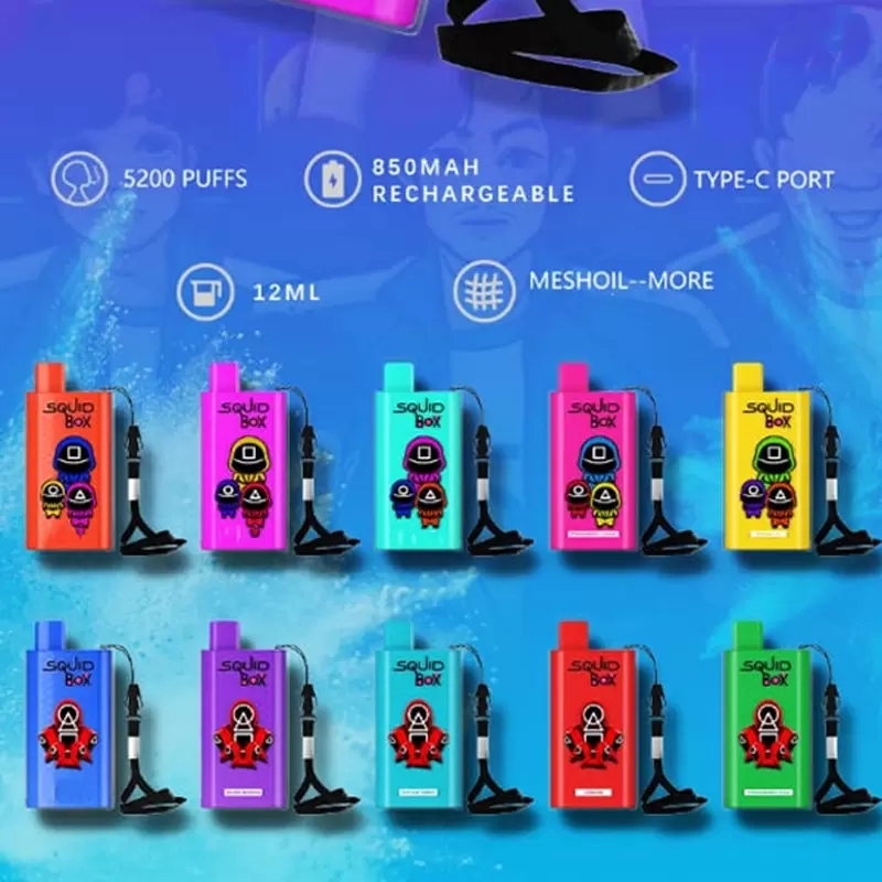 Original RandM Squid Box 5200 Puffs Disposable Vape Pen E Cigarettes starter kit 850mAh Rechargeable Battery 12ml Pod Mesh Coil Air Adjustab
Original RandM Squid Box 5200 Puffs Disposable Vape Pen E Cigarettes starter kit 850mAh Rechargeable Battery 12ml Pod Mesh Coil Air Adjustab