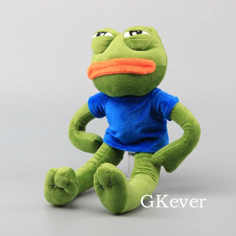 Cartoon Pepe Sad Frog Plush Toy Soft Stuffed Animal Doll 17" 42 CM Children Gift 210728