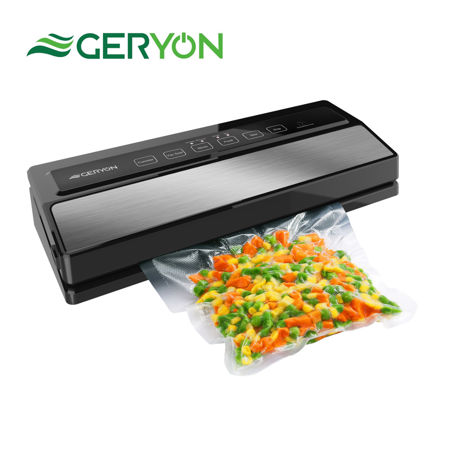 

GERYON Best Vacuum Sealer Machine 220V/110V Automatic Dry and Moist Food Modes Degasser Vacuum Packer with 5pcs Packing Bags