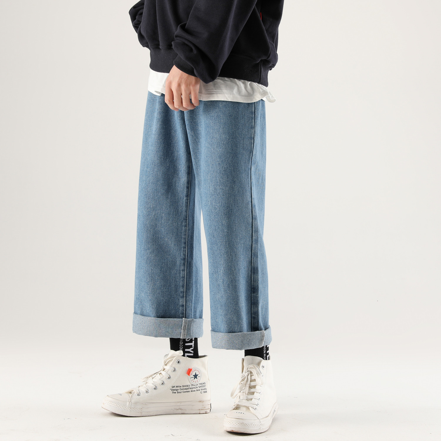 2021 New Japanese Style Men's Baggy Homme Cargo Pocket Jeans 4 Color Casual Trousers Male Fashion Trend Wide Leg Pants Size -xl Lrxj, Blue
2021 New Japanese Style Men's Baggy Homme Cargo Pocket Jeans 4 Color Casual Trousers Male Fashion Trend Wide Leg Pants Size -xl Lrxj, Blue