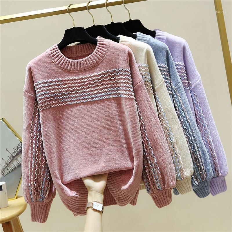 Women's Sweaters 2021 Autumn Winter Thick Oversize Sweater Pullover Female Long Sleeve O Neck Striped Knit Jumper Loose Casual Women Clothes, Blue
Women's Sweaters 2021 Autumn Winter Thick Oversize Sweater Pullover Female Long Sleeve O Neck Striped Knit Jumper Loose Casual Women Clothes, Blue