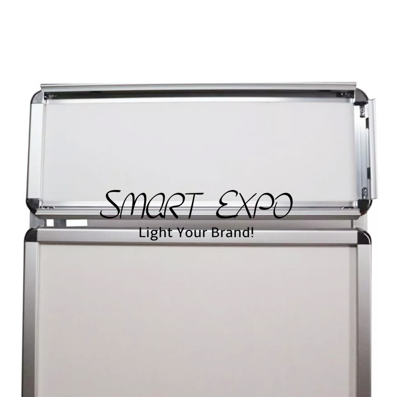 Advertising Display Poster Frames with Header Snap Open Sides