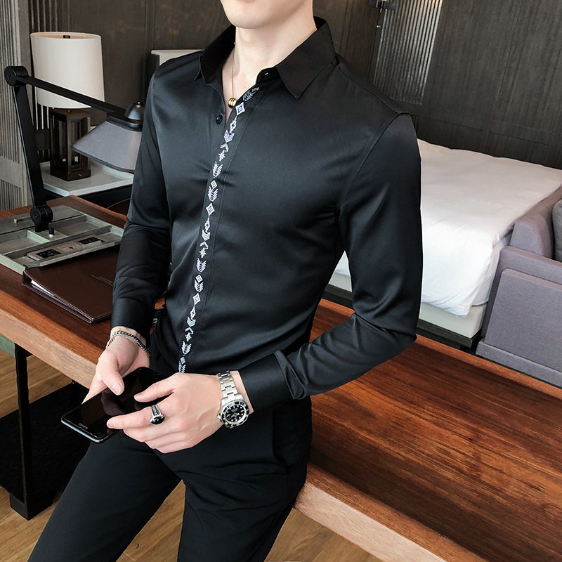 Mode 2021 Spring New Long Sleeve Embroidered Shirts for Men's Clothes All the Simple Game Fine Adjustment Club Prom D4ne, White
Mode 2021 Spring New Long Sleeve Embroidered Shirts for Men's Clothes All the Simple Game Fine Adjustment Club Prom D4ne, White