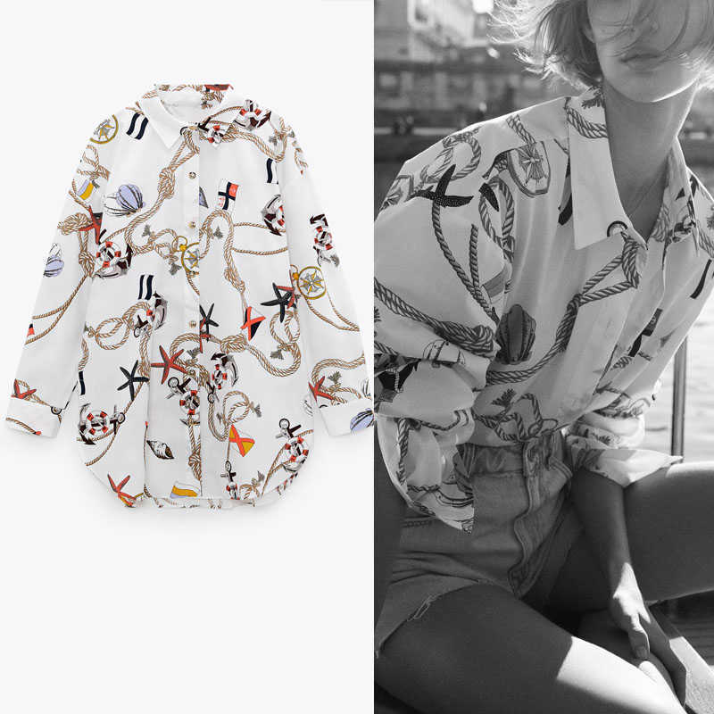 Za Oversized Print Long Shirt Women Long Sleeve Side Vents Retro Spring Shirts Woman Fashion Button Up Large Size Loose Top 210602, White
Za Oversized Print Long Shirt Women Long Sleeve Side Vents Retro Spring Shirts Woman Fashion Button Up Large Size Loose Top 210602, White