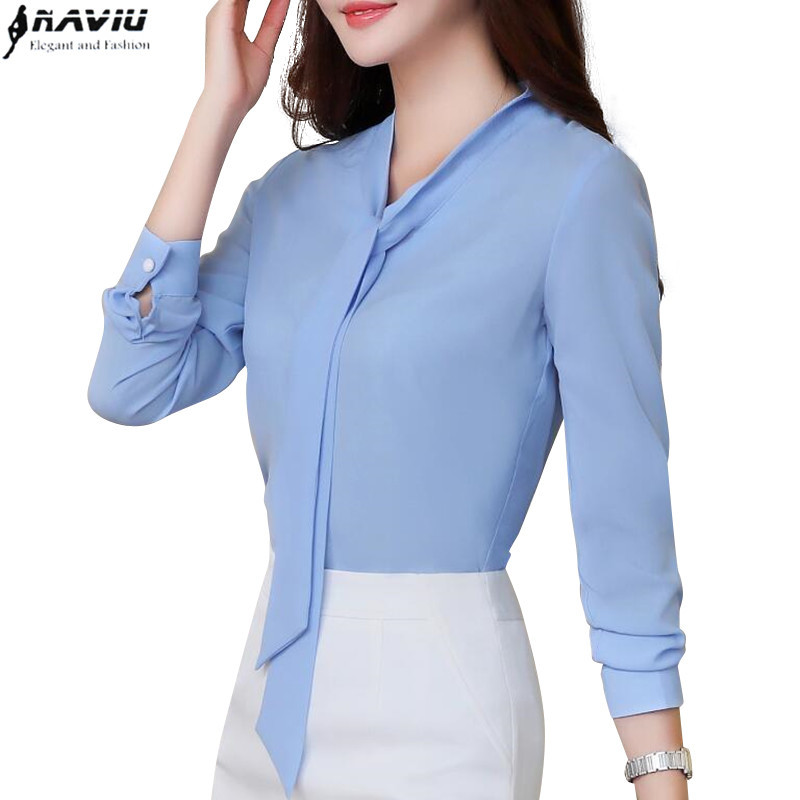 Naviu New Fashion Women Tops and Blouses Office Lady Long Sleeve Shirt Formal Clothes High Quality Plus Size Blusas 210225