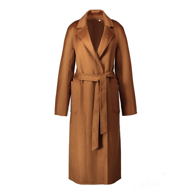 AIGYPTOS classic double-faced woolen female wavy cashmere winter coat women 210218