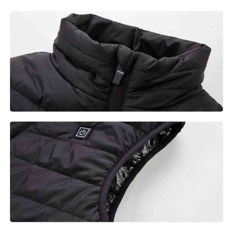 Electric Heated Jacket USB Heating Vest Washable Warm Down Jacket for Men Women Winter Outdoor Skiing Cycling Heating Vest S-5XL 211101