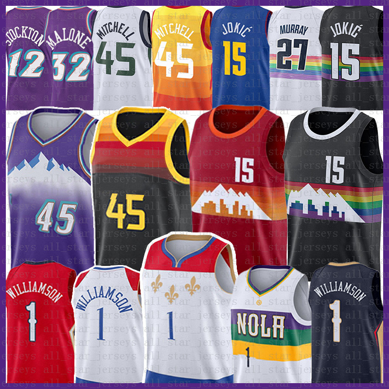 Nikola Donovan Mitchell Jokic Zion 1 Williamson Basketball Jersey 15 45 Jamal Murray John Stockton Karl Malone Rudy Gobert 2021 Jerseys 27 32
Nikola Donovan Mitchell Jokic Zion 1 Williamson Basketball Jersey 15 45 Jamal Murray John Stockton Karl Malone Rudy Gobert 2021 Jerseys 27 32