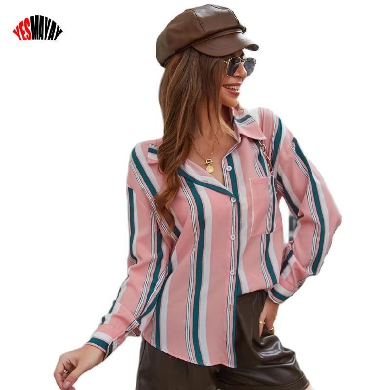 Women's Blouses & Shirts Spring Autumn Women Blouse Striped Pink Long Sleeve Fashion Loose Ladies Blusas Female Casual Tops 2021 Buttons, White
Women's Blouses & Shirts Spring Autumn Women Blouse Striped Pink Long Sleeve Fashion Loose Ladies Blusas Female Casual Tops 2021 Buttons, White