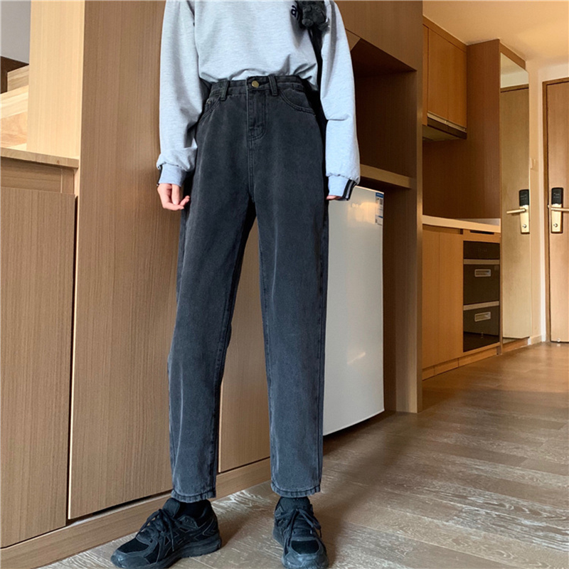 Spring/summer 9-point straight jeans women's size Hong Kong style high waist slim fat mm loose Joker Torre pants 210222