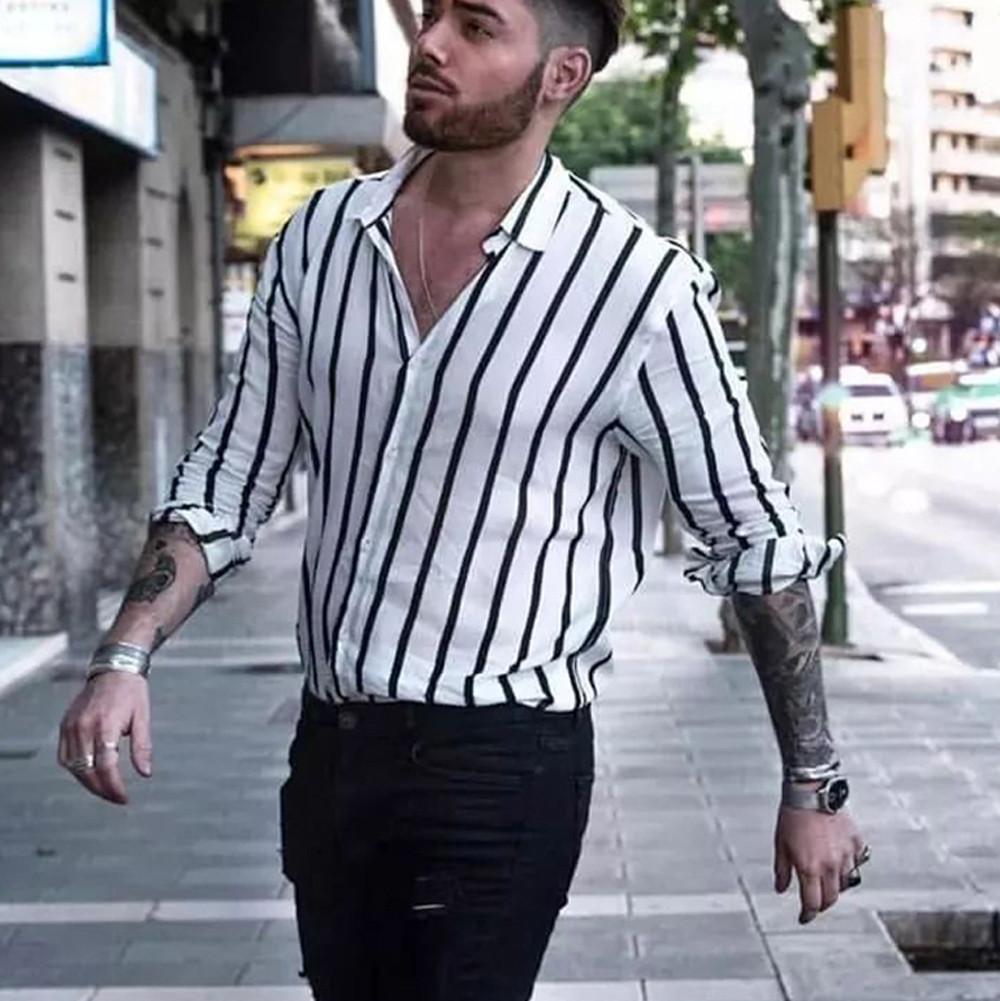2021 t Autumn White Striped Mens Long Sleeve Casual Harajuku Shirts Man Thin Section Slim Fit Shirt Homme Koszula Xkda
2021 t Autumn White Striped Mens Long Sleeve Casual Harajuku Shirts Man Thin Section Slim Fit Shirt Homme Koszula Xkda