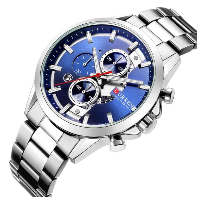 Wristwatches CURREN Male Watches Luxury Quartz Leather For Men Casual Chronograph Luminous Hands Clock, Silver blue
Wristwatches CURREN Male Watches Luxury Quartz Leather For Men Casual Chronograph Luminous Hands Clock, Silver blue