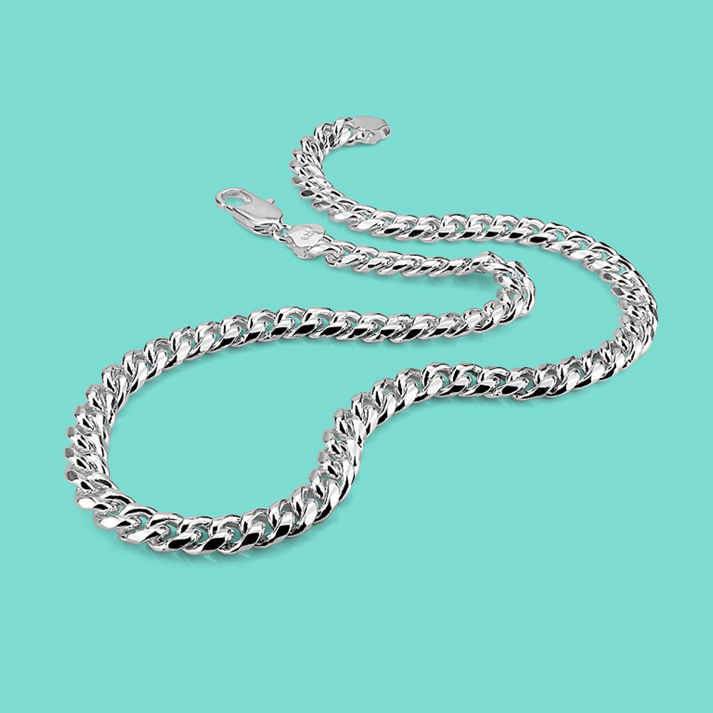 8-10mm Cold Cuban Necklace Chain Hip Hop Jewelry Collar 925 Silver Men's Rapper Fashion Sterling Silver Necklace Link Collana X0509
8-10mm Cold Cuban Necklace Chain Hip Hop Jewelry Collar 925 Silver Men's Rapper Fashion Sterling Silver Necklace Link Collana X0509