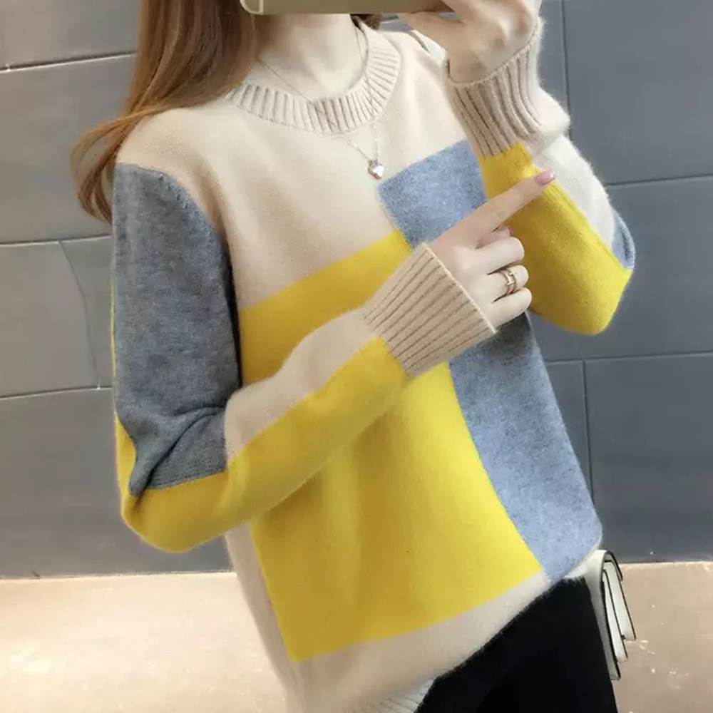 2021 New Women Patchwork Thick Warm Sweater Female Long Sleeve o Neck Korean Harajuku Knitted Pullover Casual Jumpers 03cv, Blue
2021 New Women Patchwork Thick Warm Sweater Female Long Sleeve o Neck Korean Harajuku Knitted Pullover Casual Jumpers 03cv, Blue