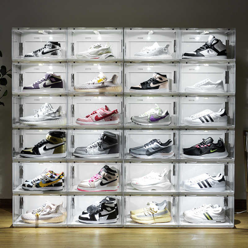 Sound Control LED Light Shoe Box Sneakers Storage Box Anti-oxidation Organizer Shoe Wall Acrylic Shoes Collection Display Rack X0803, Sky blue
Sound Control LED Light Shoe Box Sneakers Storage Box Anti-oxidation Organizer Shoe Wall Acrylic Shoes Collection Display Rack X0803, Sky blue