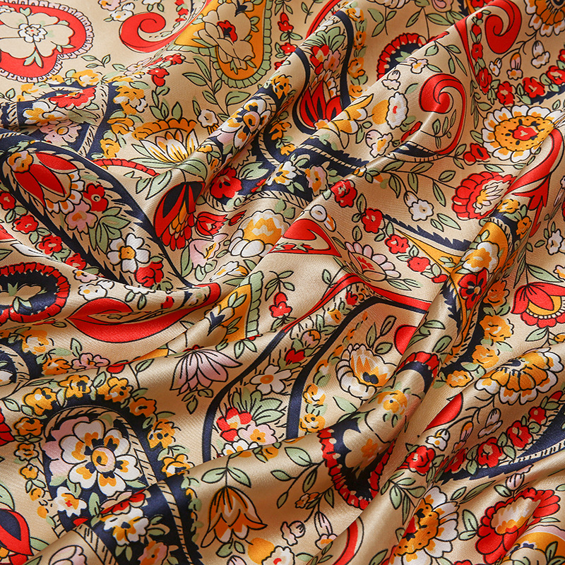 Bohemia Printed Silk Scarves Women 90*90cm Square Head Hijab Scarf Ladies Spring Shawl Wrap Muffler Pareo Bandanna Female