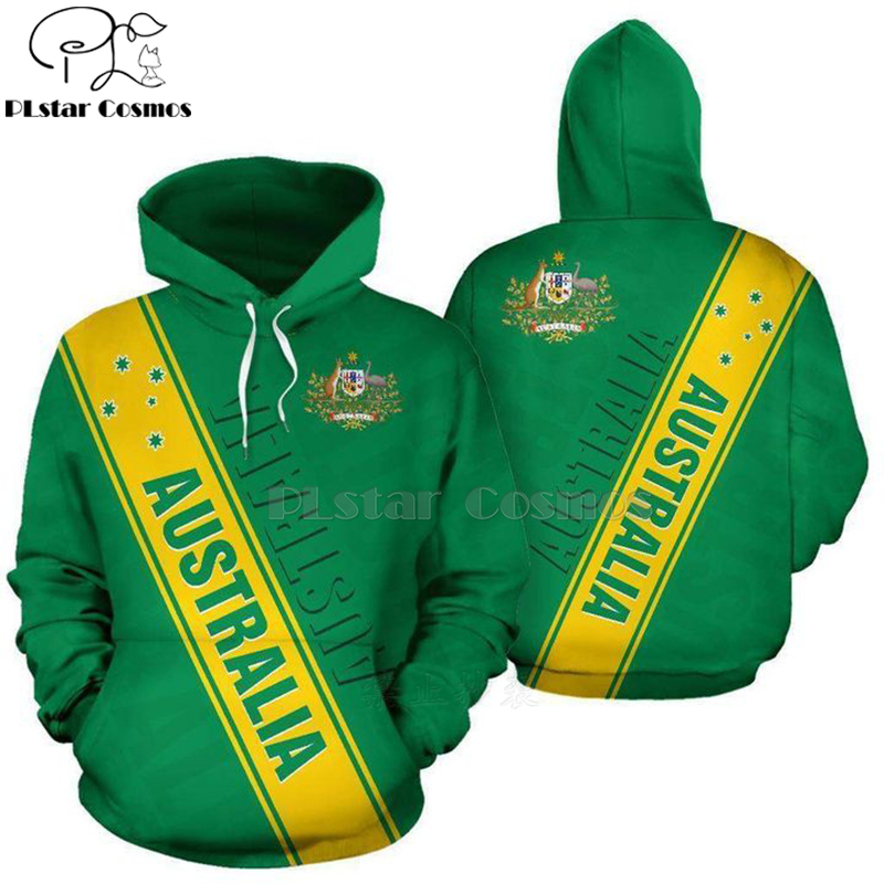 Men Women AUSTRALIA flag print 3D Hoodies Funny country Sweatshirt Fashion Hooded Long Sleeve unisex Koala kangaroo Pullover-4 201020