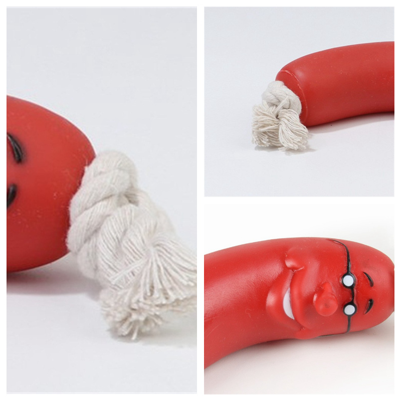 free shipping Funny pet toys sausage for pets healthy latex dog Ultra Bouncy Durable Dog Chew toy Puppy Teething Toys and Pet Cleans Teet