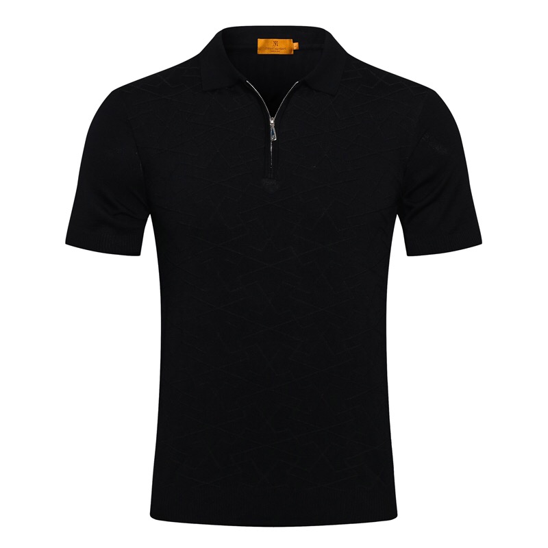 ZILLI short-sleeved T-shirt spell leather 2022 summer new fashion zipper British embroidery leather leather tide, Blue
ZILLI short-sleeved T-shirt spell leather 2022 summer new fashion zipper British embroidery leather leather tide, Blue