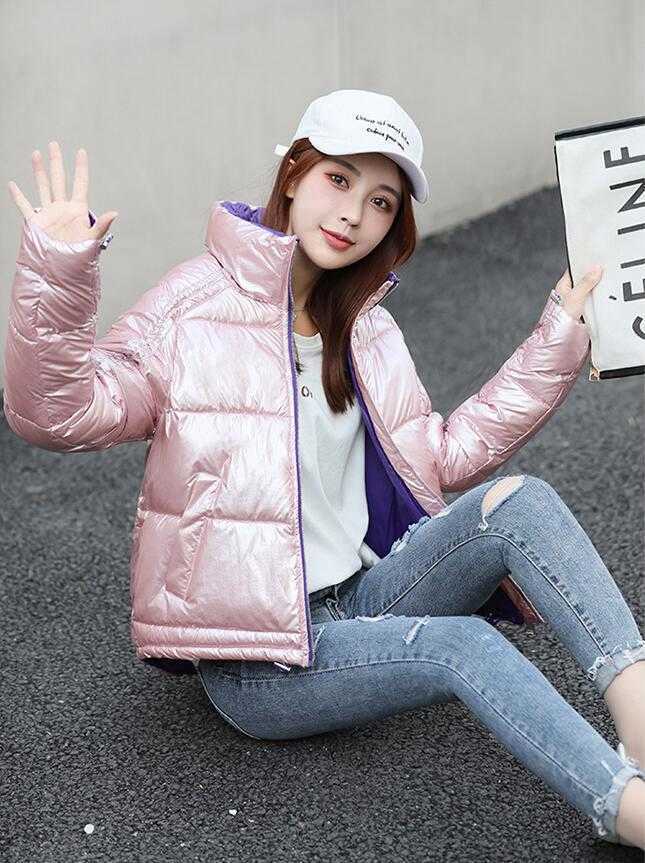 Parka Womens Winter Coats Womans short Cotton Casual Fashion Standing collar Jackets Warm Parkas Female Overcoat Coat 211013