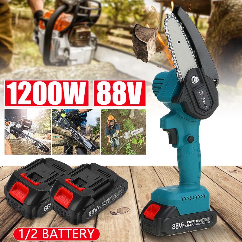 Power Tool Sets 1200W 4 Inch Mini Electric Chain Saw Chainsaw With 2pcs Lithium Battery Woodworking Pruning One-handed Garden
Power Tool Sets 1200W 4 Inch Mini Electric Chain Saw Chainsaw With 2pcs Lithium Battery Woodworking Pruning One-handed Garden