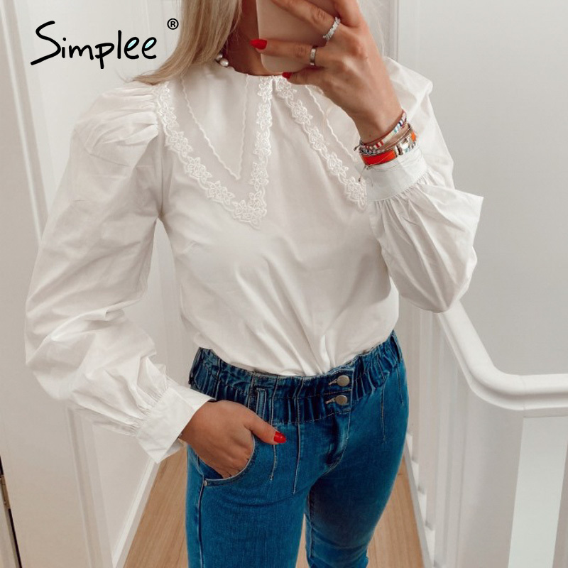 Vintage blue plaid turndown collar shirt Button long sleeve cotton blouse ladies Cute autumn winter women clothing 210308