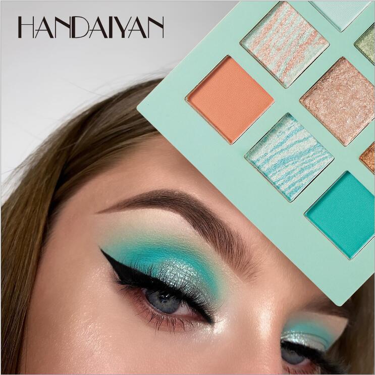 

HANDAIYAN 9 Colors Matte Glitter Eyeshadow Pallete Waterproof Long Lasting Shimmer Pigmented Eye Shadow Palette, Multi