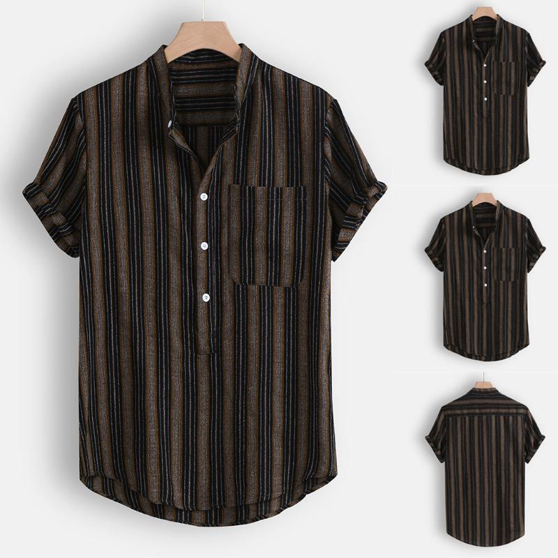 Men's Casual Shirts Fashion Button Hawaii Striped Print Beach Short Sleeve Top Blouse Painting Large Size, White;black
Men's Casual Shirts Fashion Button Hawaii Striped Print Beach Short Sleeve Top Blouse Painting Large Size, White;black