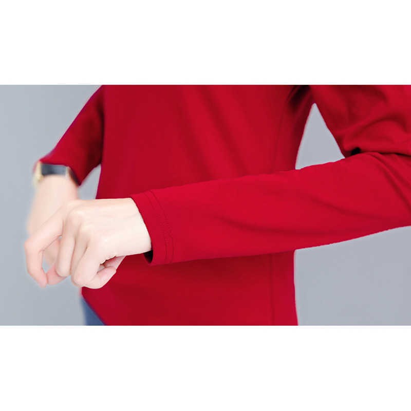 shintimes Off The Shoulder Tops For Women Korean Clothes Womens Cotton Long Sleeve T Shirt Poleras Mujer Full T-Shirt Femme 210615Z