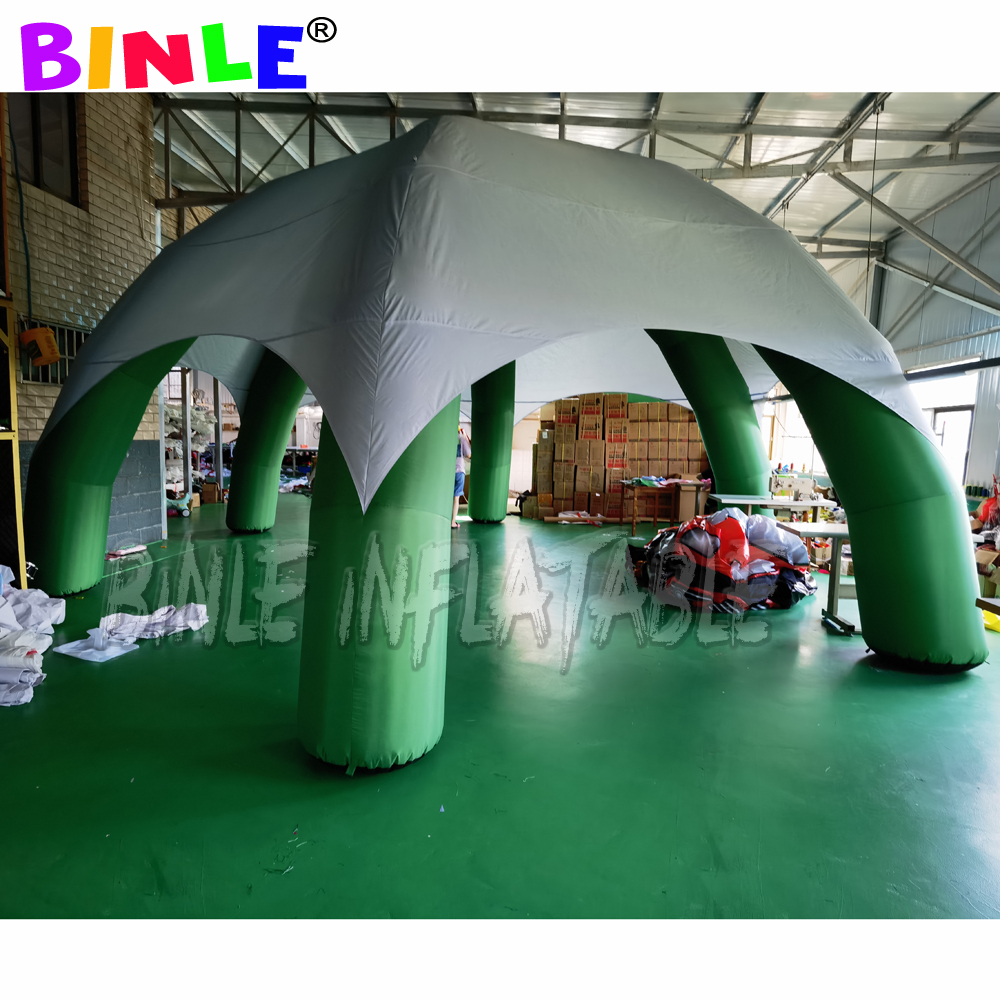 green and grey 8meters inflatable spider tent,outdoor Movable exhibition tents for events