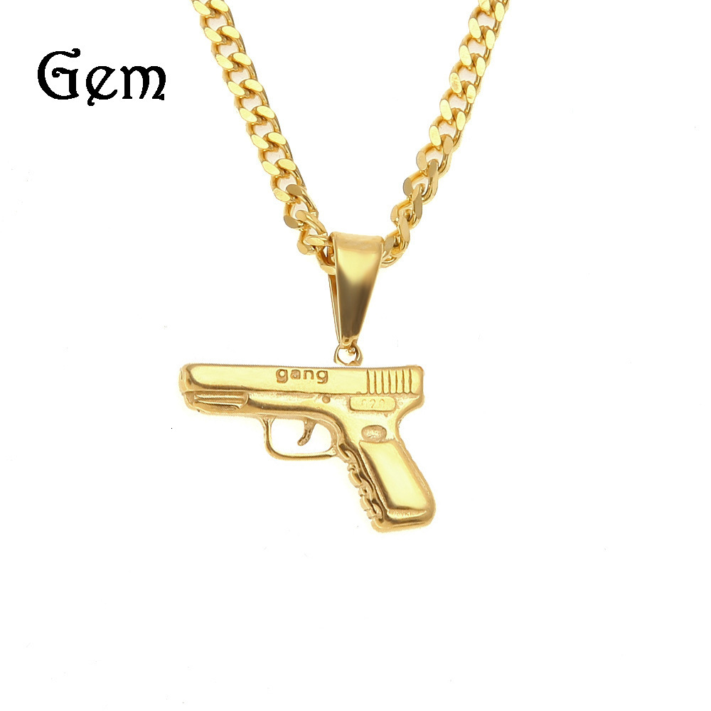 Hip hop trendy Gang pistol Pendant with vacuum color preserving electroplated men's personality Necklace
Hip hop trendy Gang pistol Pendant with vacuum color preserving electroplated men's personality Necklace
