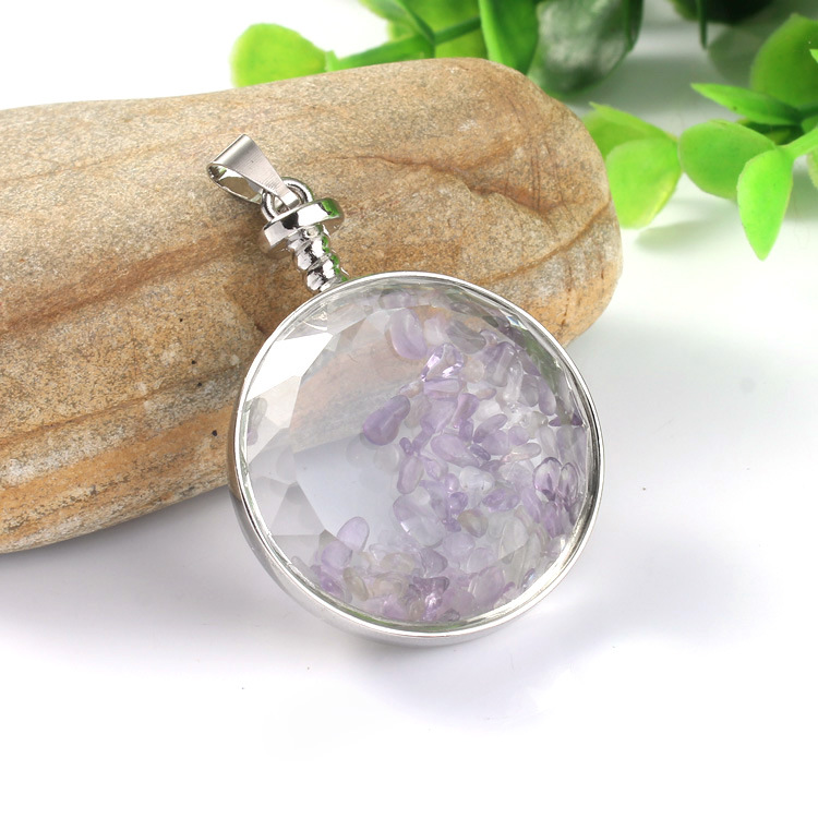 Chakra Healing Crystal Wishing Bottle Pendants Necklace for Womens Girls Tumbled Rock Wicca Tumble Stone Reiki Energy Pendant