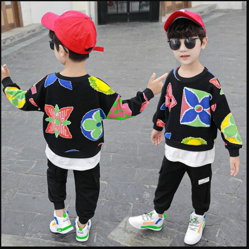 2020 autumn childrens sweater+pants 2pcs boys sport clothing set baby boy clothes suit for toddlers Y1117