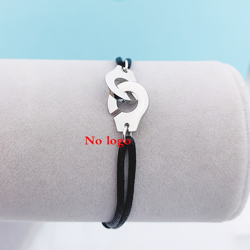 Stainless Steel Cuff Handcuff Rope Chain Bracelet Adjustable Size Men Women Unisex Menottes Bijoux Corde DIY