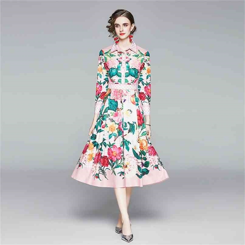 Spring Fall Long Sleeve Lapel Printted Shirt Dresses Women Black Pink Plaid Floral Printed Elegant Vintage Mid Dress 210602
Spring Fall Long Sleeve Lapel Printted Shirt Dresses Women Black Pink Plaid Floral Printed Elegant Vintage Mid Dress 210602